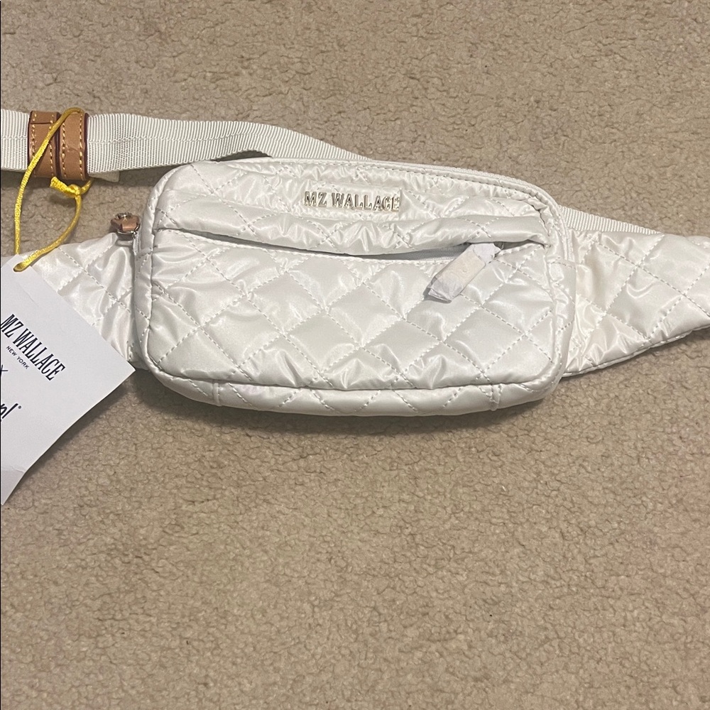 MZ Wallace Quilted Ivory Belt Bag